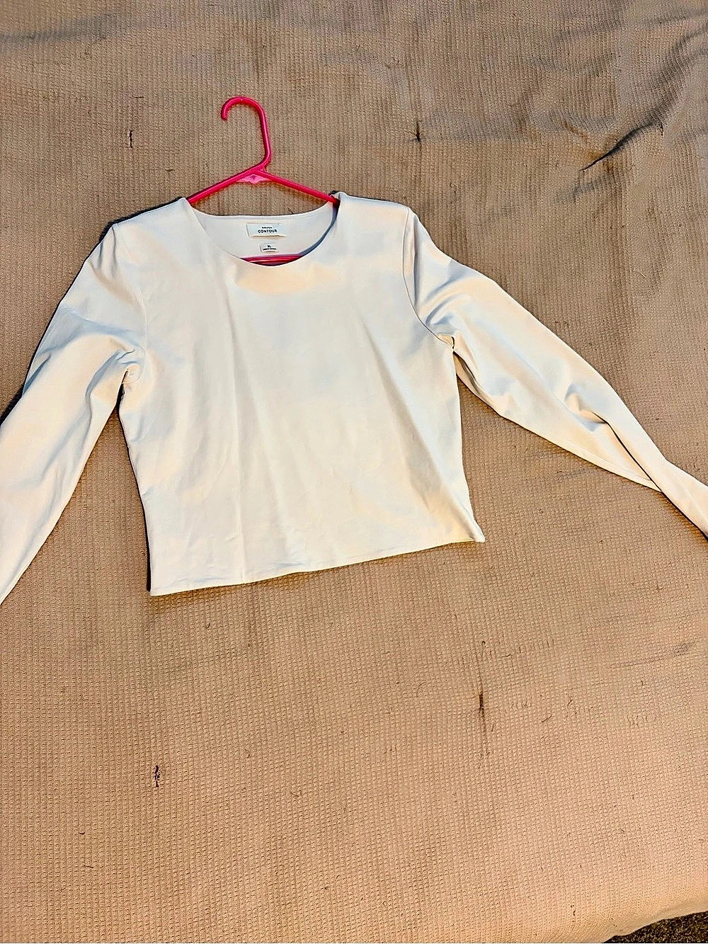 Aritzia Babaton Contour Long Sleeve Top in White Size XL Like New